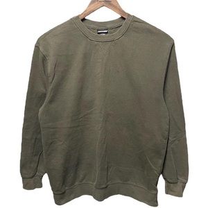 Joe boxer casual blank plain long sleeve crewneck dark green sweatshirt boho